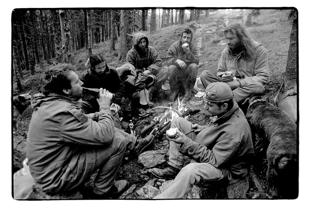 Poustevník Marek Gyaneshwarpuri, Růžohorky, Krkonoše Foto: Bohdan Holomíček (1999)