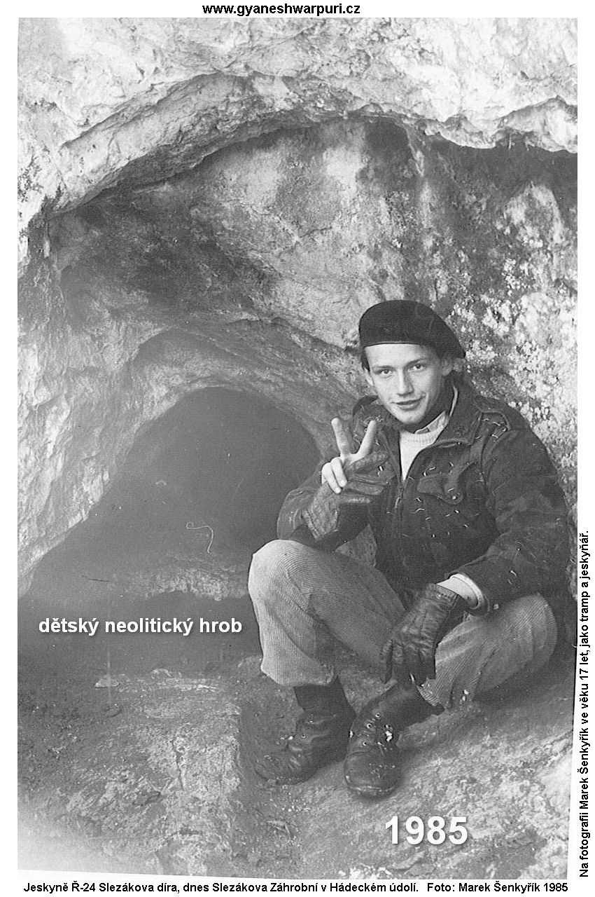 Marek Šenkyřík. Jeskyně Slezákova díra 1985.